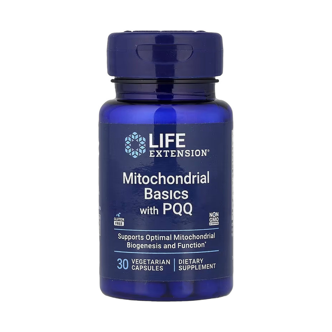 Life Extension, Mitochondrial Basics with PQQ, 30 Vegetarian Capsules front packaging view
