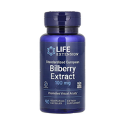 Life Extension, Standardized European Bilberry Extract, 100 mg, 90 Vegetarian Capsules front packaging view