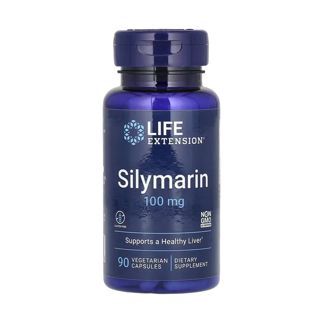 Life Extension, Silymarin, 100 mg, 90 Vegetarian Capsules front packaging view