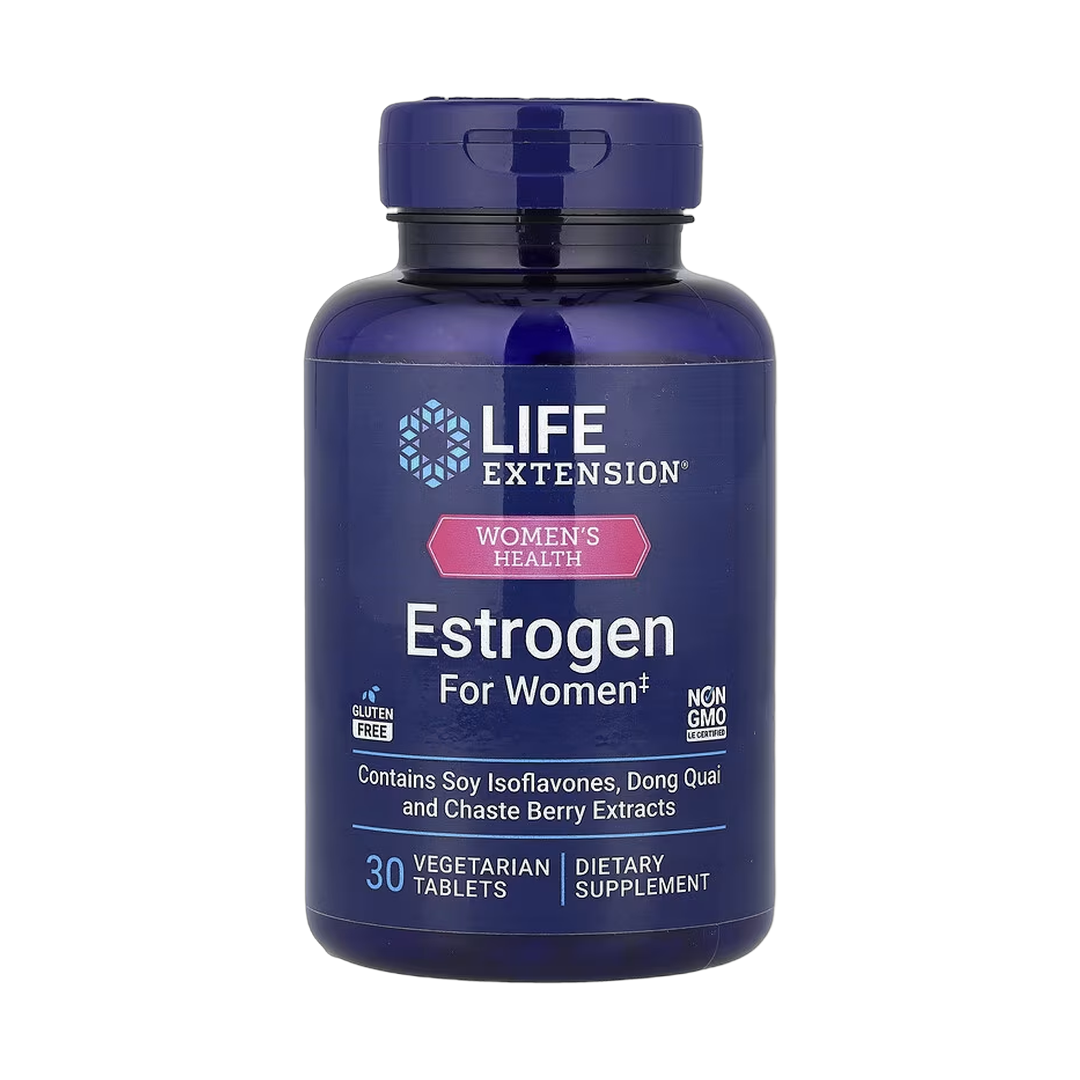 Life Extension, Women's Health, Estrogen for Women, 30 Vegetarian Tablets front packaging view