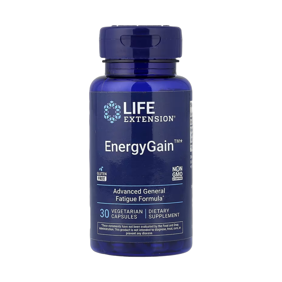 Life Extension, EnergyGain, 30 Vegetarian Capsules front packaging view