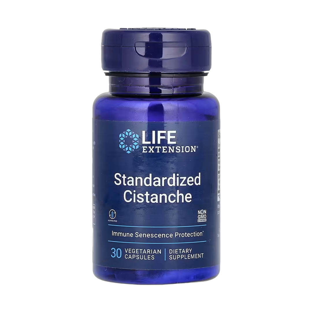 Life Extension, Standardized Cistanche, 30 Vegetarian Capsules front packaging view