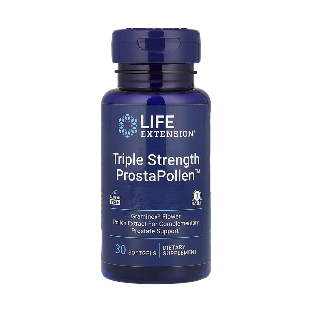 Life Extension, Triple Strength ProstaPollen, 30 Softgels front packaging view