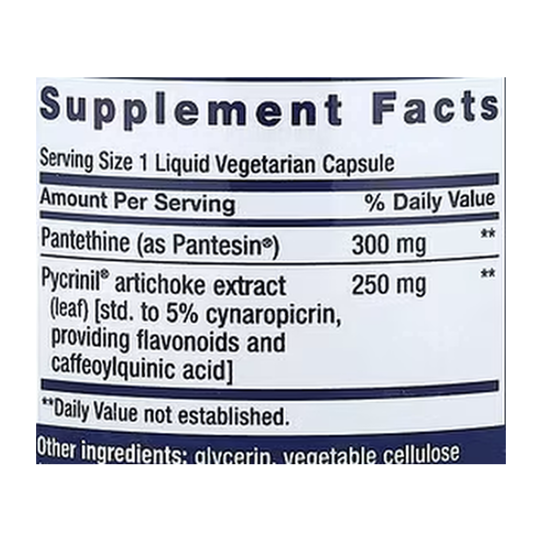 Life Extension, CHOL-Support™, 60 Liquid Vegetarian Capsules supplement facts label showing ingredients, vitamins, minerals, and serving information