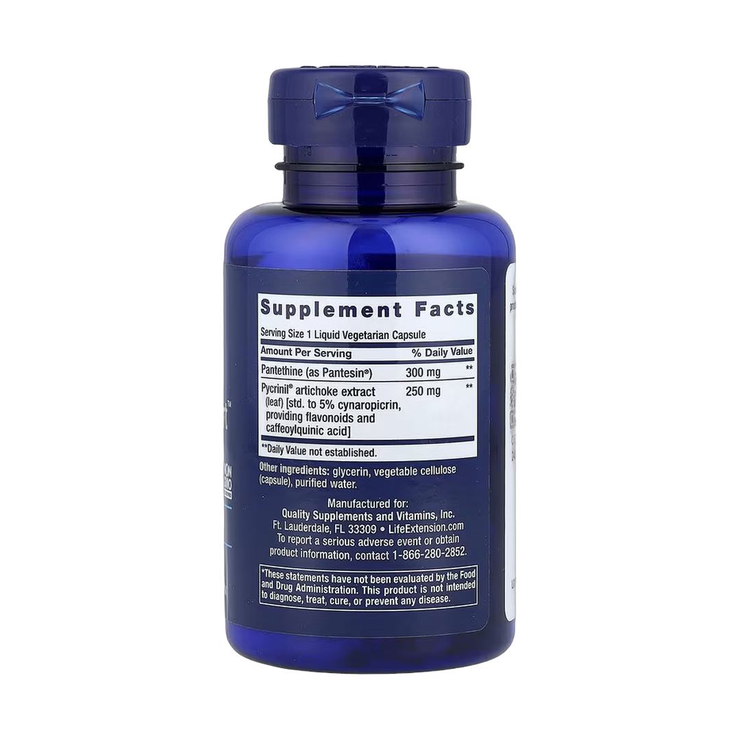 Life Extension, CHOL-Support, 60 Liquid Vegetarian Capsules back packaging view