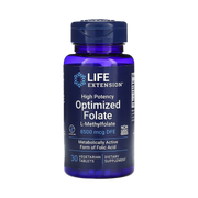 Life Extension, High Potency Optimized Folate, 8,500 mcg DFE, 30 Vegetarian Tablets front packaging view