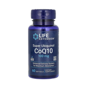 Life Extension, Super Ubiquinol CoQ10, 100 mg, 60 Softgels front packaging view