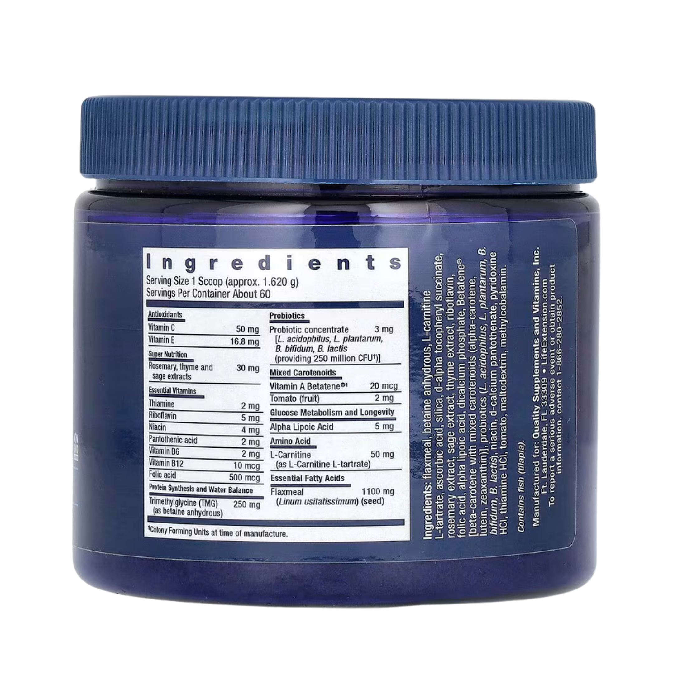 Life Extension, Dog Mix, 3.52 oz, 100 g back packaging view