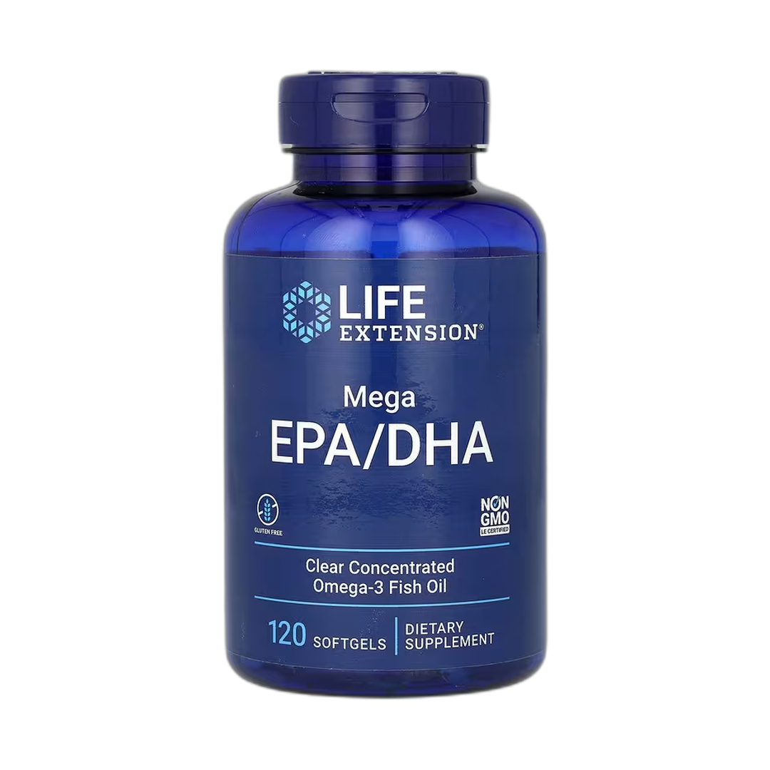 Life Extension, Mega EPA/DHA, 120 Softgels front packaging view