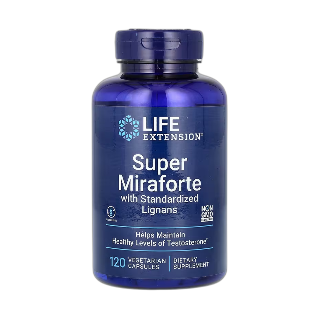 Life Extension, Super Miraforte with Standardized Lignans, 120 Vegetarian Capsules front packaging view