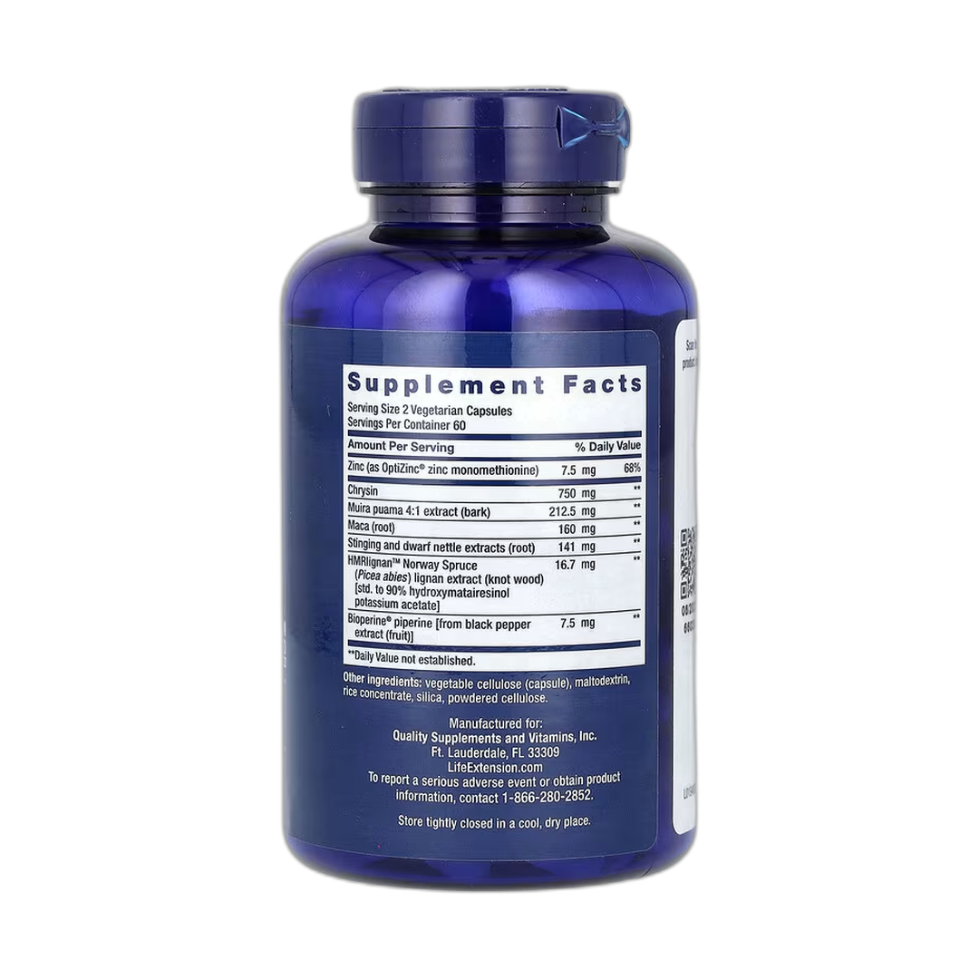 Life Extension, Super Miraforte with Standardized Lignans, 120 Vegetarian Capsules back packaging view