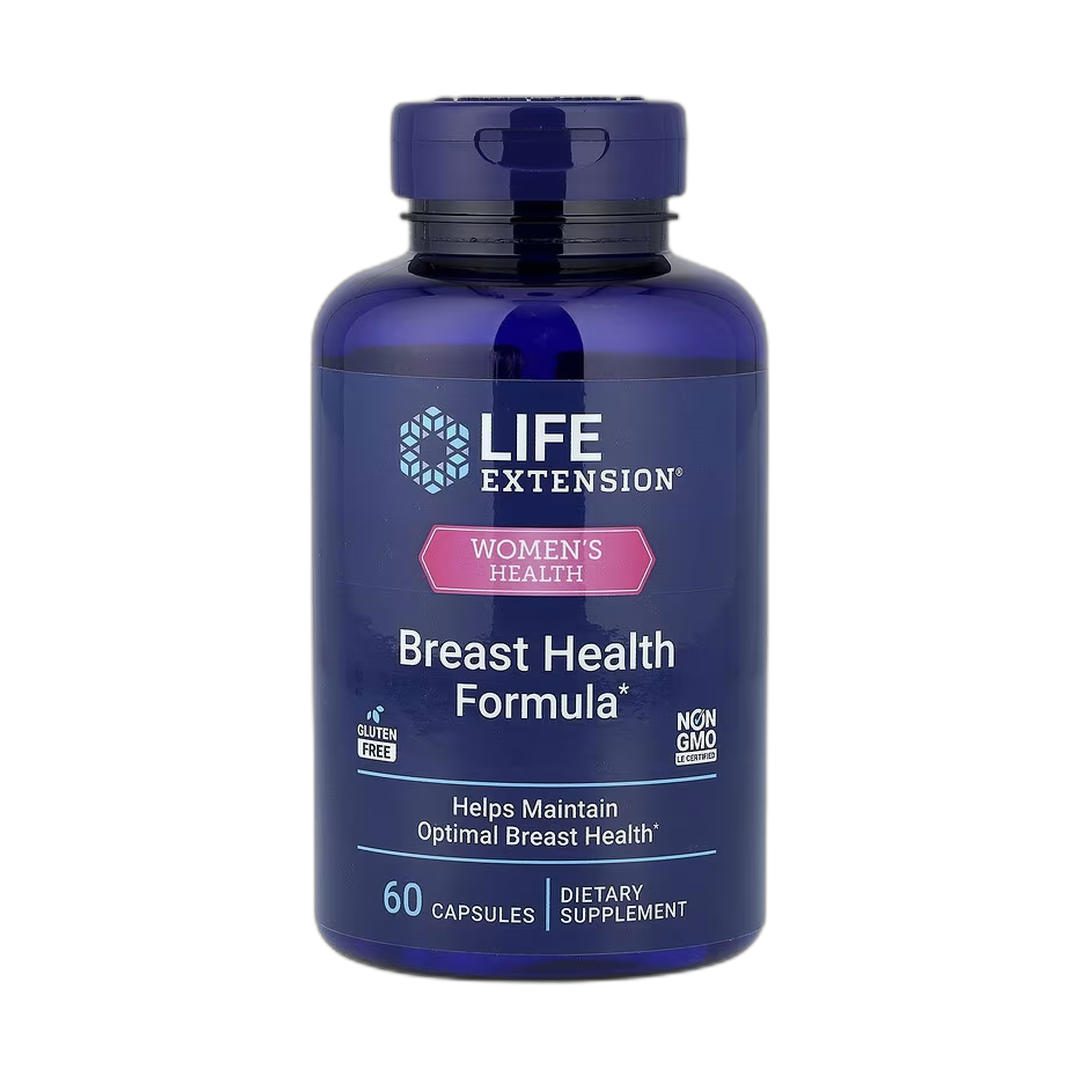 Life Extension, Women's Health, Breast Health Formula, 60 Capsules front packaging view
