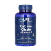 Life Extension, Calcium Citrate with Vitamin D, 200 Capsules front packaging view