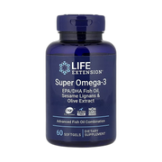 Life Extension, Super Omega-3, EPA/DHA Fish Oil, Sesame Lignans & Olive Extract, 60 Softgels front packaging view