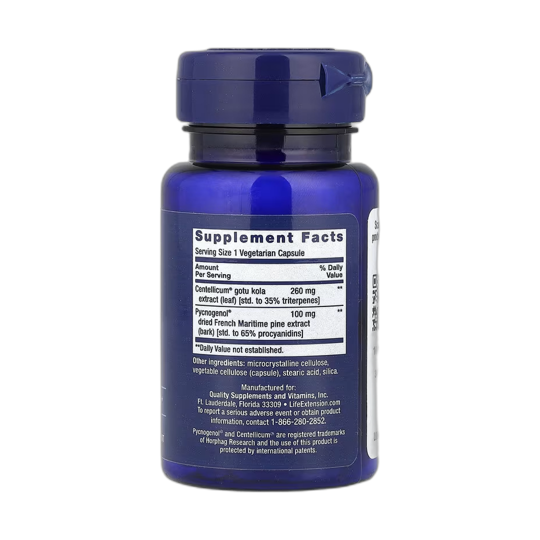 Life Extension, Arterial Protect, 30 Vegetarian Capsules back packaging view