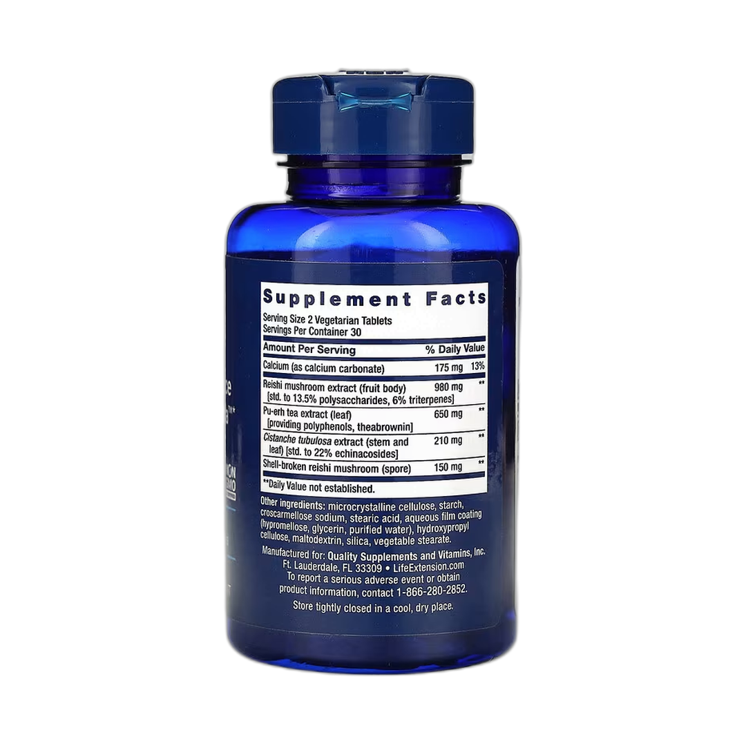 Life Extension, Immune Senescence Protection Formula, 60 Vegetarian Tablets back packaging view