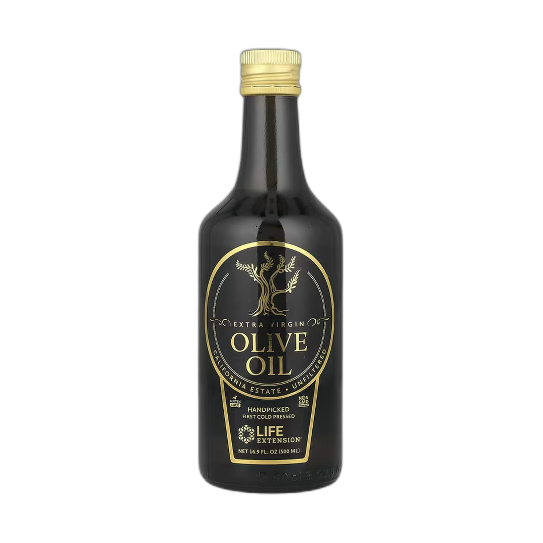 Life Extension, Extra Virgin Olive Oil, 16.9 fl oz, 500 ml front packaging view