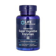 Life Extension, Enhanced Super Digestive Enzymes, 60 Vegetarian Capsules front packaging view