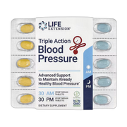 Life Extension, Triple Action Blood Pressure, AM/PM, 60 Vegetarian Tablets front packaging view