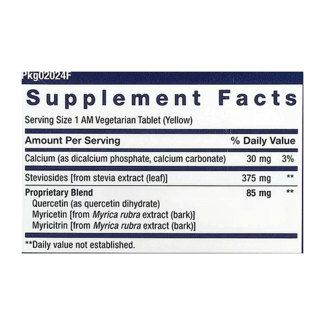 Life Extension, Triple Action Blood Pressure, AM/PM, 60 Vegetarian Tablets supplement facts label showing ingredients, vitamins, minerals, and serving information