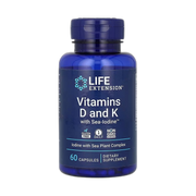 Life Extension, Vitamins D and K with Sea-Iodine, 60 Capsules front packaging view