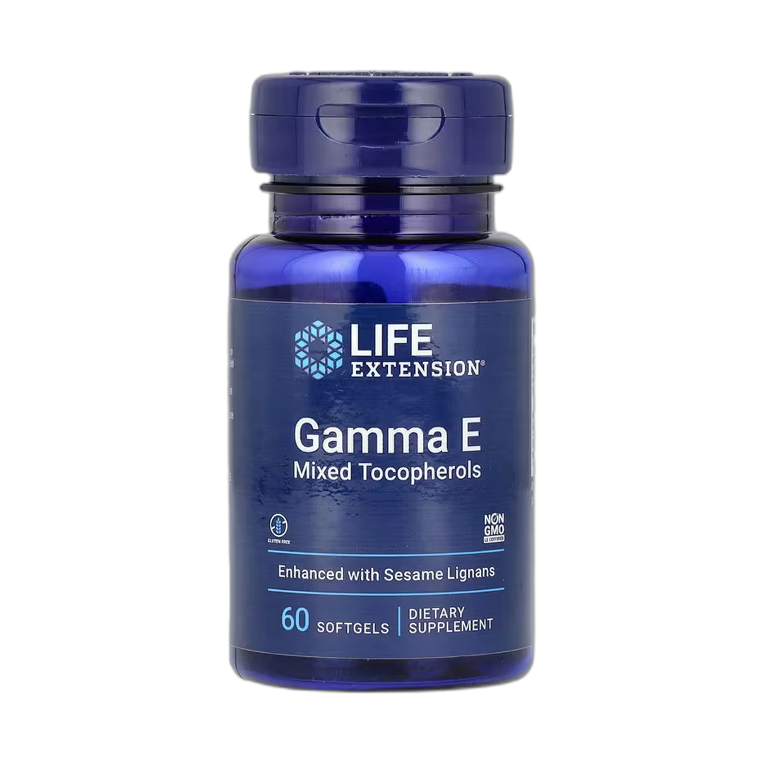 Life Extension, Gamma E Mixed Tocopherols, 60 Softgels front packaging view
