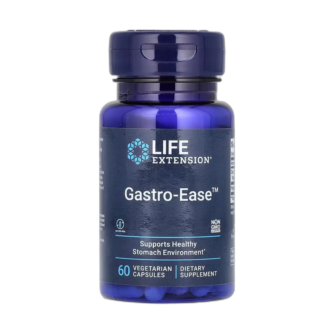 Life Extension, Gastro-Ease, 60 Vegetarian Capsules front packaging view