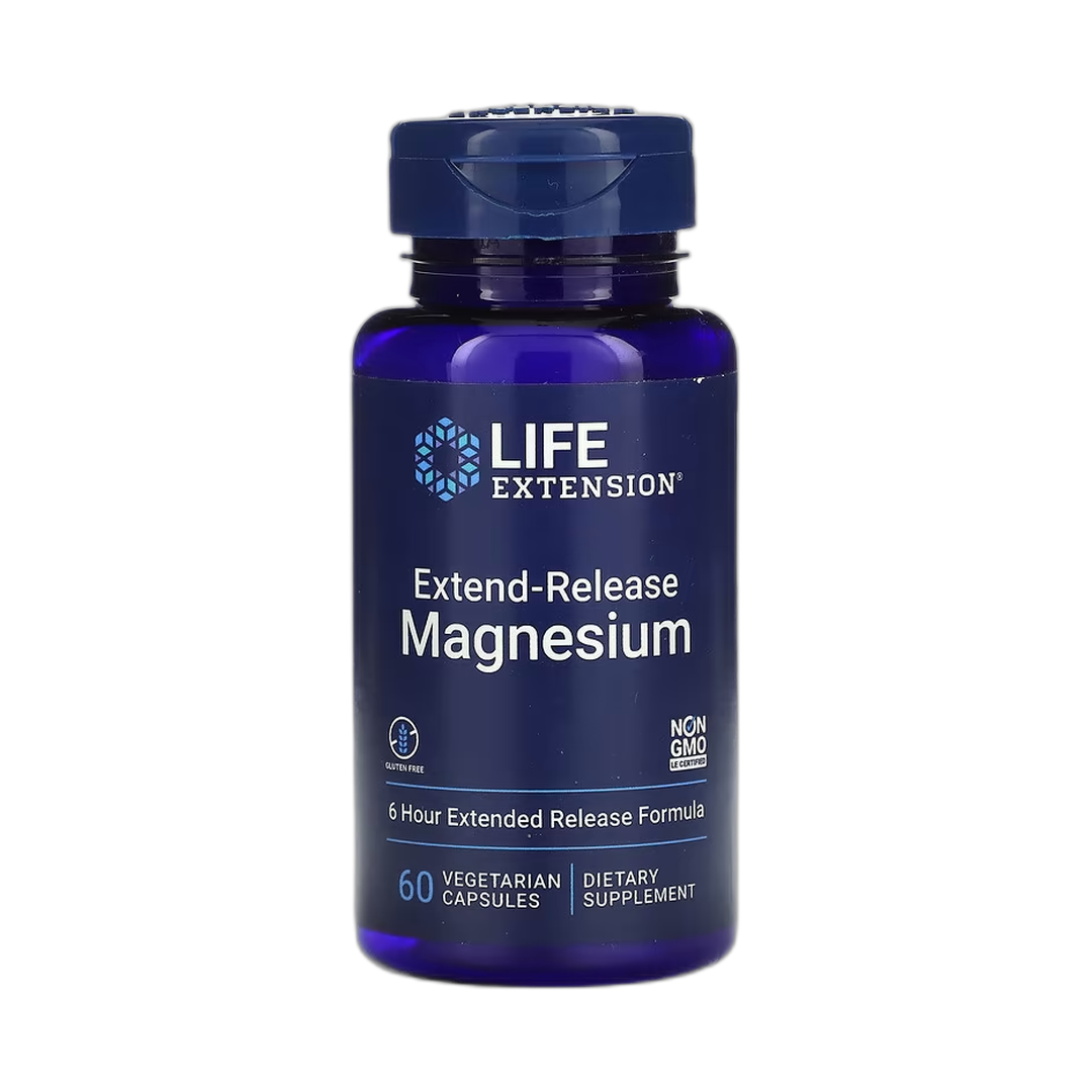 Life Extension, Extend-Release Magnesium, 60 Vegetarian Capsules front packaging view