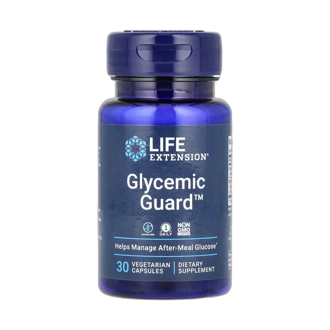 Life Extension, Glycemic Guard, 30 Vegetarian Capsules front packaging view