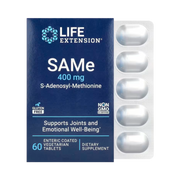 Life Extension, SAMe S-Adenosyl-Methionine, 400 mg, 60 Enteric Coated Vegetarian Tablets front packaging view