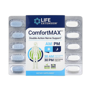 Life Extension, ComfortMAX, Double-Action Nerve Support, For AM & PM, 60 Vegetarian Tablets front packaging view