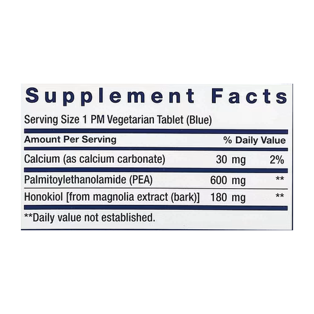 Life Extension, ComfortMAX, Double-Action Nerve Support, For AM & PM, 60 Vegetarian Tablets supplement facts label showing ingredients, vitamins, minerals, and serving information