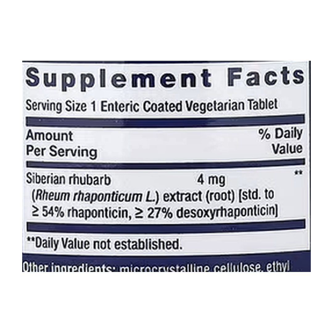 Life Extension, Women's Health, Menopause Relief, 30 Enteric Coated Vegetarian Tablets supplement facts label showing ingredients, vitamins, minerals, and serving information