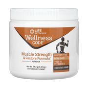Life Extension, Wellness Code, Muscle Strength & Restore Formula Powder, 3.32 oz, 94.2 g front packaging view