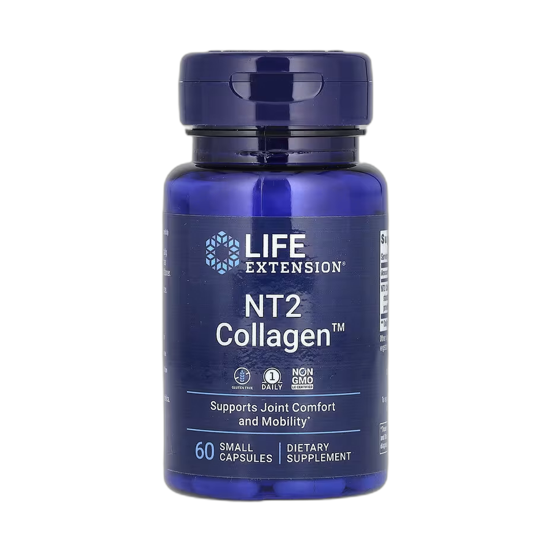 Life Extension, NT2 Collagen, 60 Small Capsules front packaging view