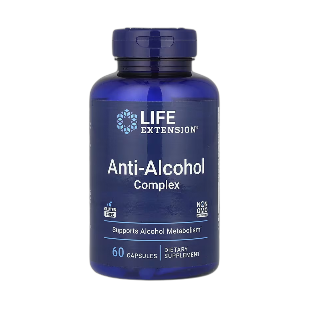 Life Extension, Anti-Alcohol Complex, 60 Capsules front packaging view