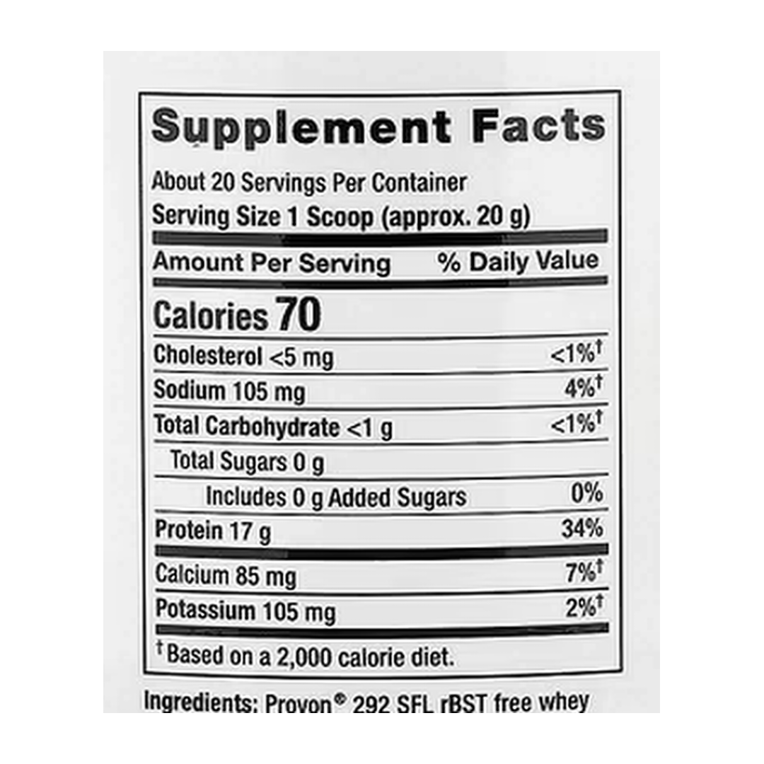 Life Extension, Wellness Code®, Whey Protein Isolate, Vanilla, 0.89 lb, 403 g supplement facts label showing ingredients, vitamins, minerals, and serving information