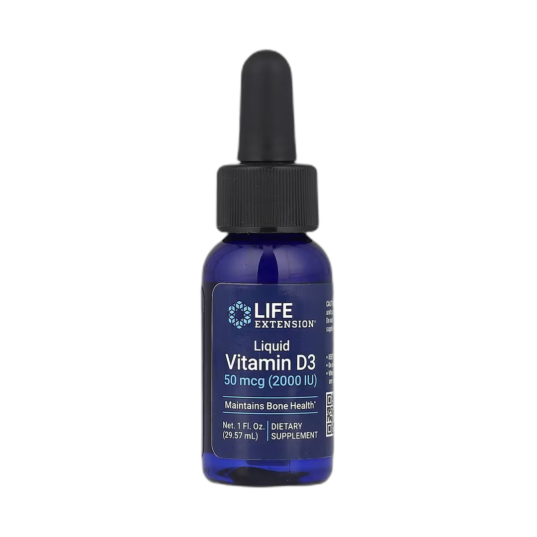 Life Extension, Liquid Vitamin D3, 50 mcg (2,000 IU), 1 fl oz, 29.57 ml front packaging view