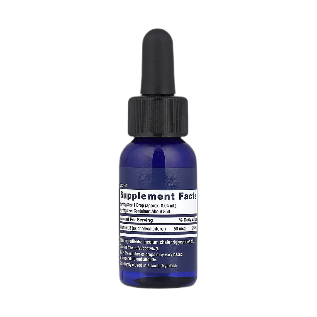Life Extension, Liquid Vitamin D3, 50 mcg (2,000 IU), 1 fl oz, 29.57 ml back packaging view