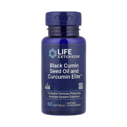 Life Extension, Black Cumin Seed Oil and Curcumin Elite, 60 Softgels front packaging view