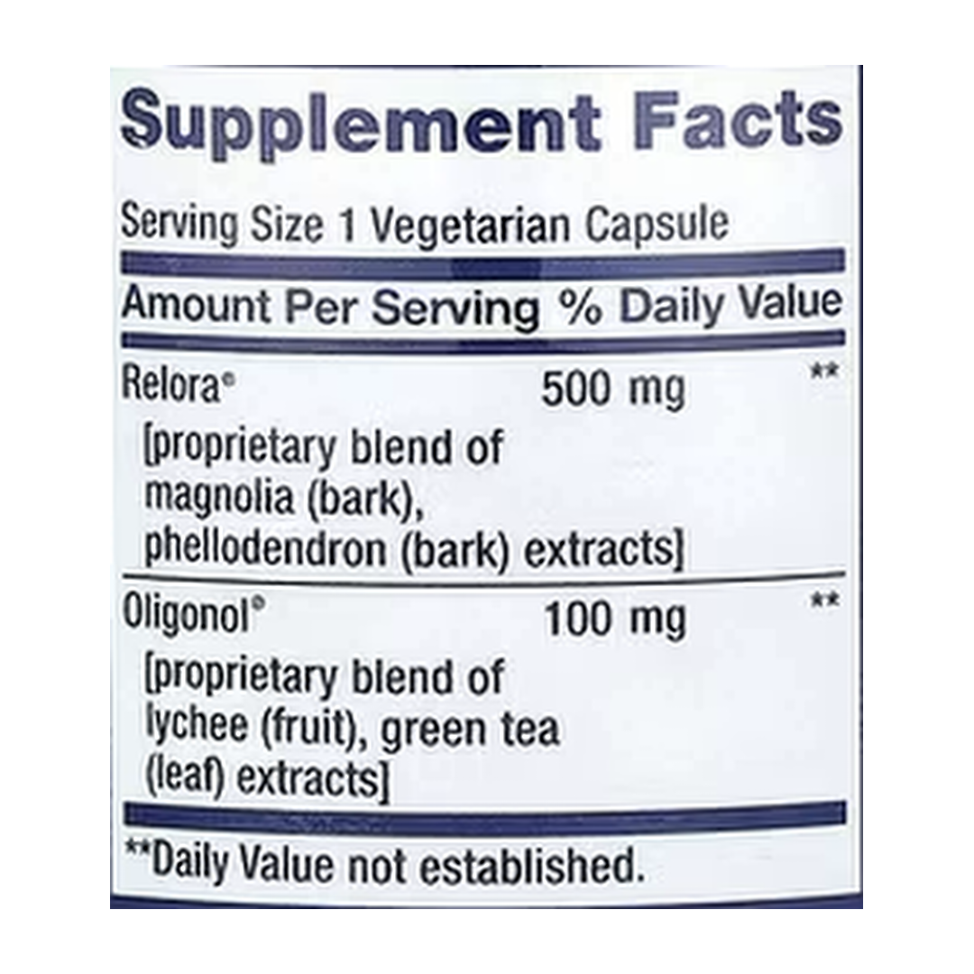Life Extension, Cortisol-Stress Balance, 30 Vegetarian Capsules supplement facts label showing ingredients, vitamins, minerals, and serving information