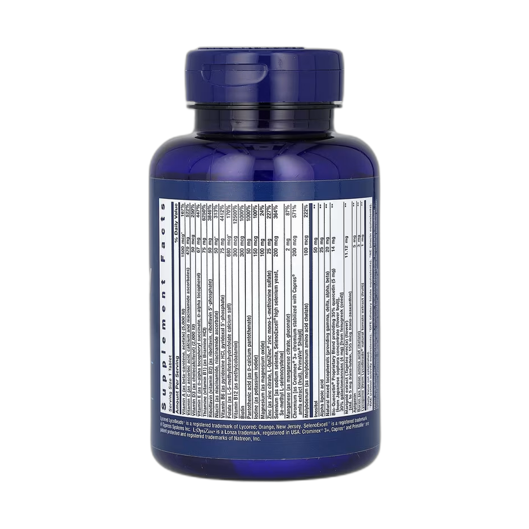 Life Extension, One-Per-Day Multivitamin, 60 Tablets back packaging view