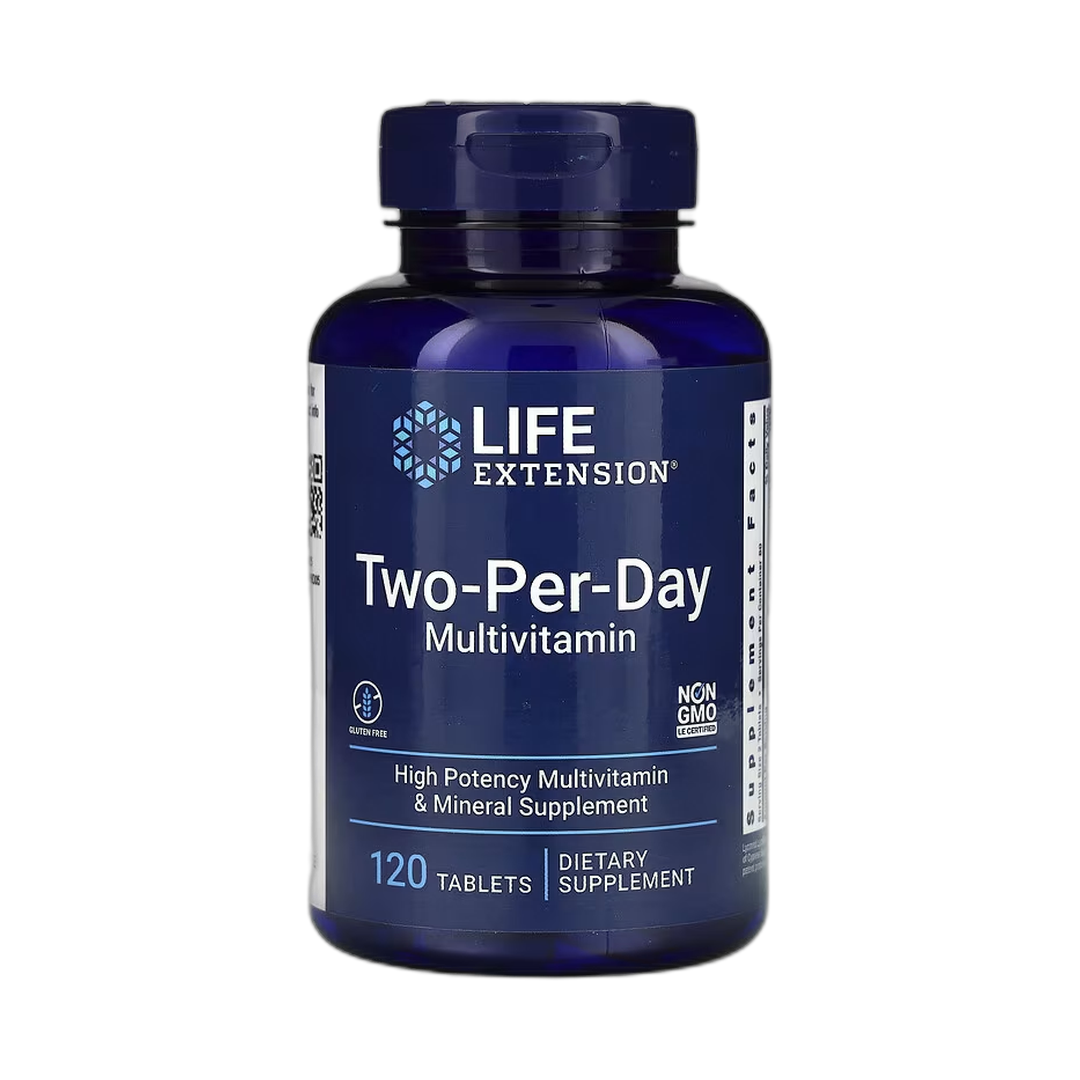 Life Extension, Two-Per-Day Multivitamin, 120 Tablets front packaging view