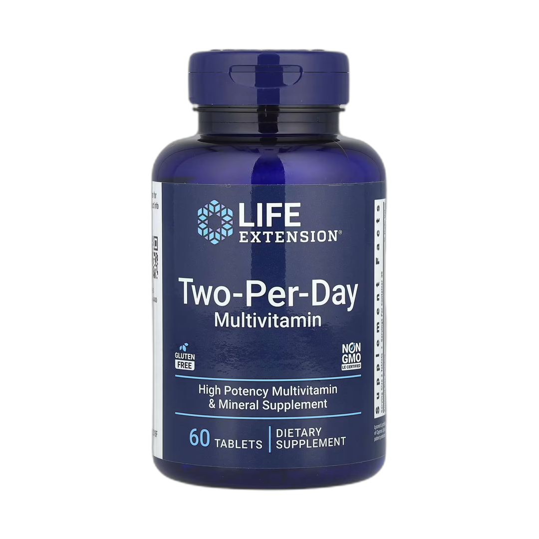 Life Extension, Two-Per-Day Multivitamin, 60 Tablets front packaging view