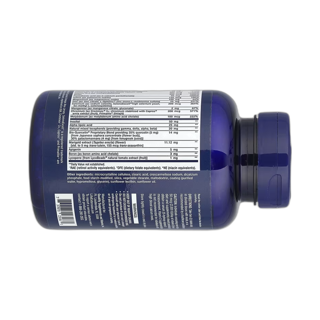Life Extension, Two-Per-Day Multivitamin, 60 Tablets packaging side view