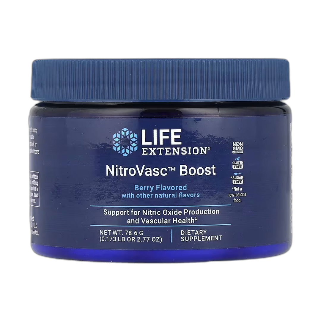 Life Extension, NitroVasc Boost, Berry, 2.77 oz, 78.6 g front packaging view