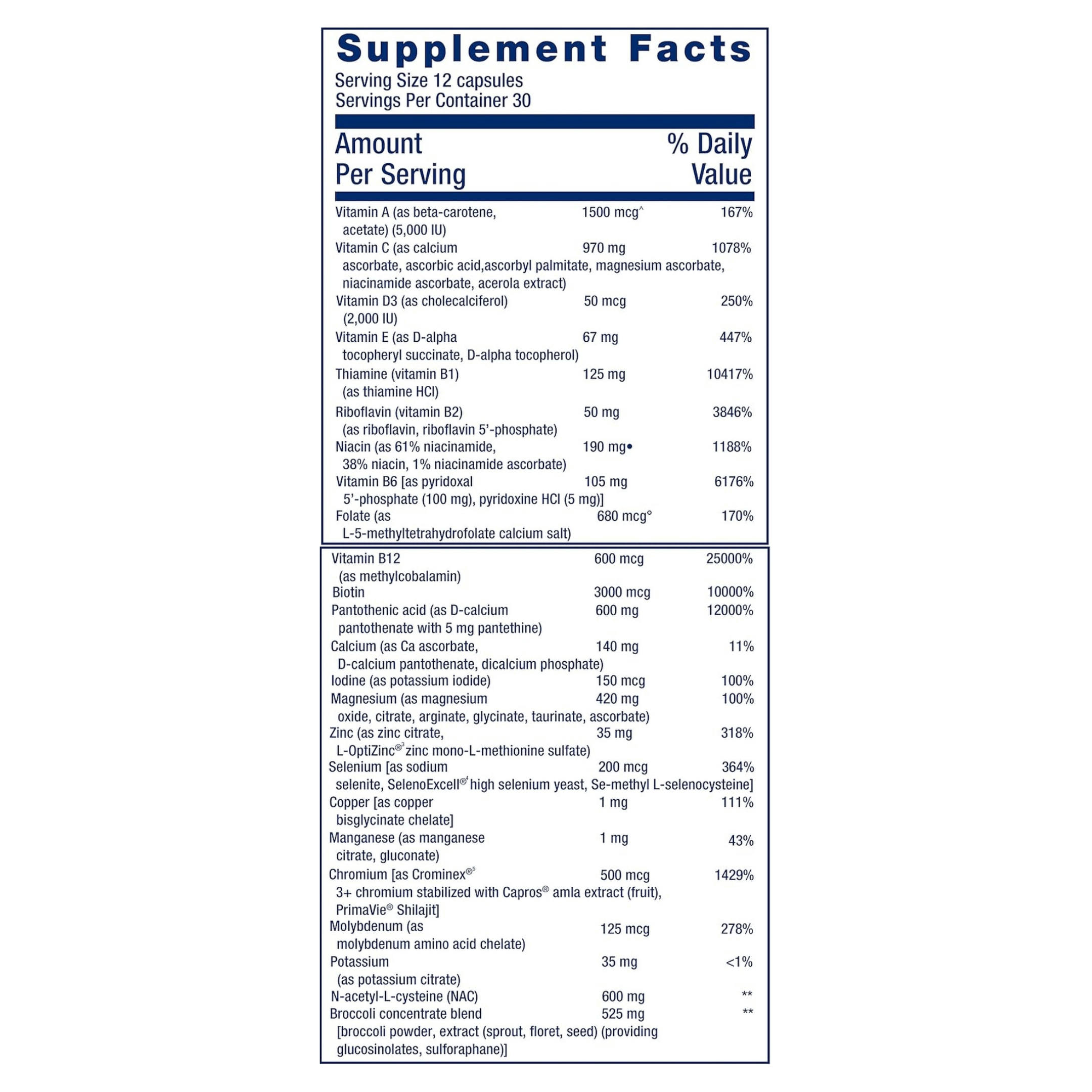 Life Extension, Life Extension Mix Capsules, 360 Capsules supplement facts label showing ingredients, vitamins, minerals, and serving information