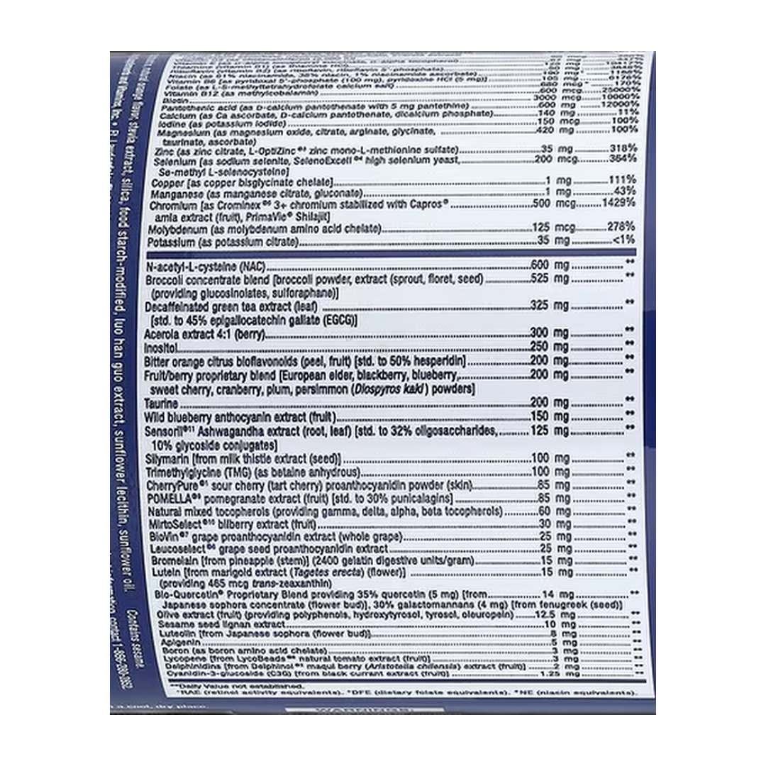 Life Extension, Life Extension Mix Powder, 0.79 lbs, 360 g supplement facts label showing ingredients, vitamins, minerals, and serving information