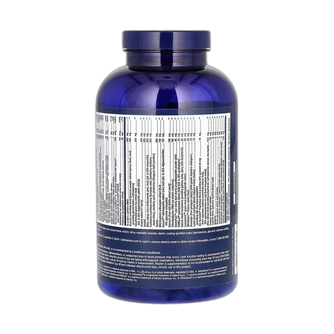 Life Extension, Life Extension Mix Tablets with Extra Niacin, 240 Tablets packaging side view