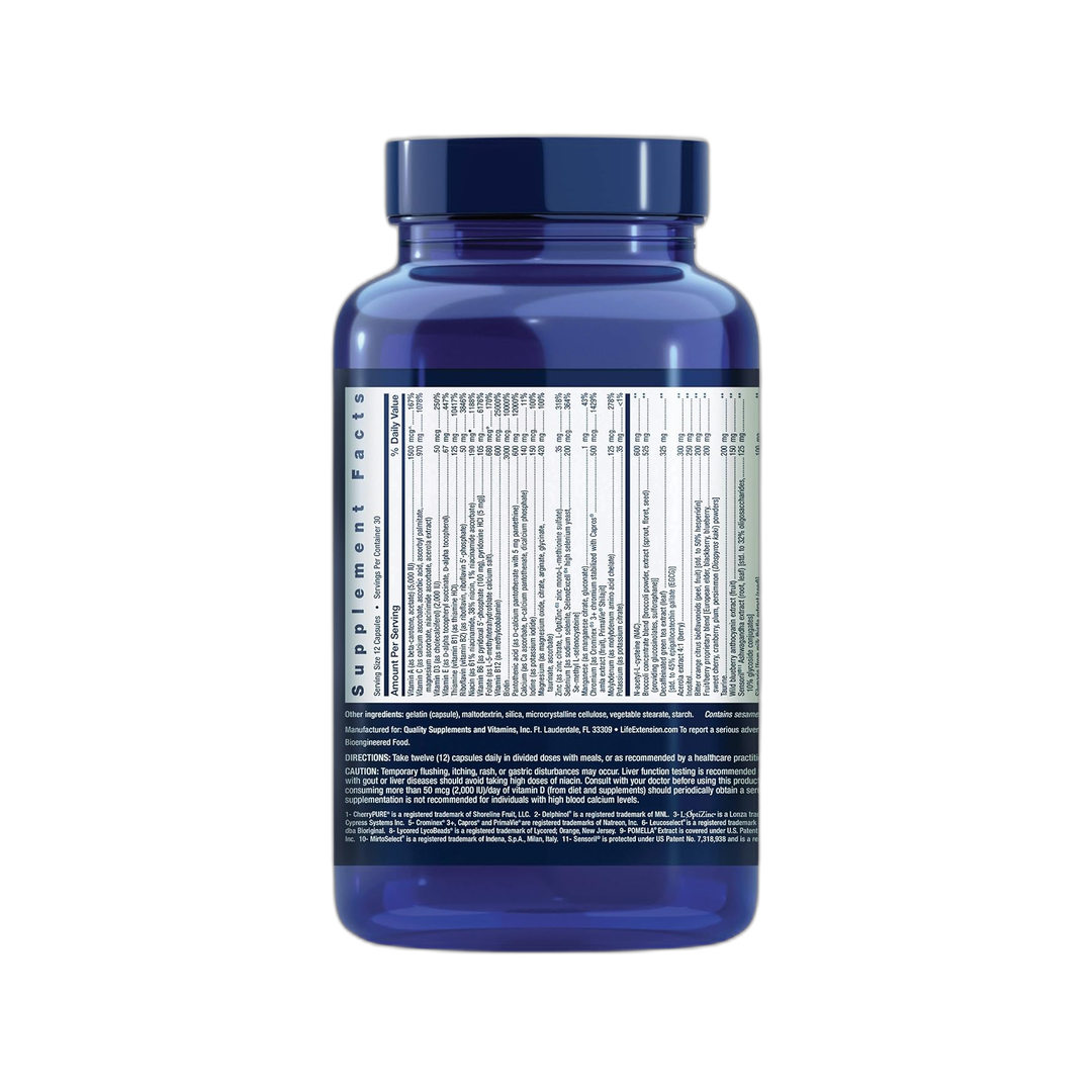 Life Extension, Mix Capsules Without Copper, 360 Capsules back packaging view